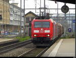 DB - Loks 185 140-1 + 185 ... vor Güterzug bei der durchfahrt im Bahnhof Pratteln am 22.03.2026