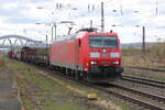 DB 185 189-8 mit einem gemischten G�terzug Richtung Wei�enfels, am 10.04.2026 in Naumburg (S) Hbf.