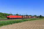 185 313-4 und 185 313-4 (DB Cargo) mit einem Kohlezug in Elze, 28. Mai 2026