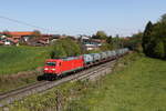 185 260 mit einem  M�llzug  aus Freilassing kommend am 29. April 2026 bei Lauter.