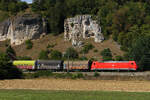 DB Cargo 185 314 und etwas Altmühltal Hintergrund am 7.8.2026 bei Hagenacker.