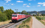 185 129 und 185 089 mit dem EZ 45003 (Mannheim Rbf - Chiasso SM) bei Weilheim 8.8.26