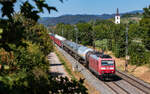185 127 mit dem EZ 51451 (Mannheim Rbf - Basel Bad Rbf) bei Denzlingen 12.8.26