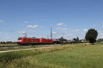 185 051 und 185 356 mit einem gemischten G�terzug aus Salzburg kommend am 4.