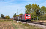 185 098 mit dem EZ 45005 (Mannheim Rbf - Chiasso SM) bei Riegel 23.9.26