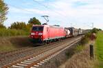 DB Cargo Bombardier Traxx 185 156-7 mit Mischer am 16.10.26 in Nieder-M�rlen 