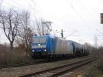 185 510 5 mit Kesselwagenzug    Dsseldorf den 04.01.2008 