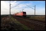 185 281 mit Containerzug, 03.02.08, Nudow