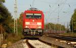 185 299 muss mit einem 600m Zug in Ladbergen das Streckengleis fr kurze Zeit verlassen.