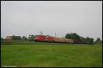 185 001 TRAXX befrdert am 21.05.08 FZT 56080 von Aalen nach Stuttgart-Hafen, aufgenommen am Km 63,0 der Remsbahn (KBS 786) bei Mgglingen.