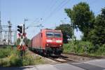 185 047-8 mit CSQ 48931 am Km 28,190 in Dsseldorf am 01.07.08