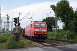 185 013-0 mit gem. GZ am Km 28,190 in Dsseldorf am 04.07.2008