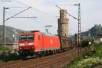 185 052-8 mit einem Mischer -> Koblenz^in Oberwesel am 31.7.08