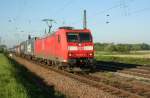 DB 185 014-8 am 7.5.2008 vor Containerzug auf dem Ausweichgleis in Niederschopfheim.