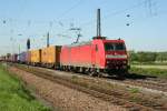 DB 185 155-9 vor Containerzug am 7.5.2008 in Niederschopfheim.