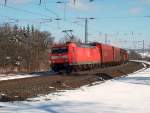 185 012-2 mit einem Gz Richtung Fulda am 14.02.09