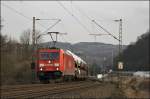 185 201 darf am 13.03.2009 den CSQ 60047(?)  AUDI-Express , Ingolstadt-Nord - Emden, bespannen und wird bei Hohenlimburg abgleichtet.