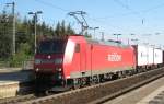 185 164-1 Durchfhrt am 18.04.09 mit einem Containerzug Lneburg Richtung Hamburg-Waltershof.