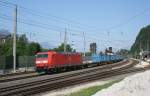 185 043 mit einem Mllzug am 23.05.2009 in Brixlegg.