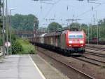 185 055-1 bei der Durchfahrt in Dsseldorf-Rath am 20.6.2009