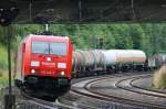 185 248-2 fhrt mit einen gem.Gz hinter Fulda Richtung Norden am 18.07.2009