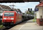 185 077 mit einem Gz Richtung Minden bei der Durchfahrt von Osnabrck 31.7.2009