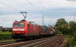 185 046-0 mit einem Mischer -> Norden  am km 59,9 12.8.09