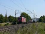 185 196-3 mit Containerzug bei Thngersheim, 19.08.2009