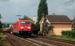 185 314-2 mit einem Containerzug -> Sden  am km 59,9 14.8.09