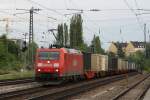 185 183-1 mit Containerzug am Heimeranplatz am 30.05.09