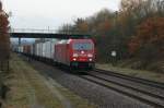 185 244-1 mit ihren Gz Richtung Norden kurz vor Fulda am 07.11.2009