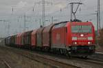 Railion 185 209 am 21.2.10 mit Lichthupe in Ratingen-Lintorf  Gru an den Tf! 