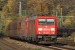 185 225-0 + 185 230-0 mit Kohlezug in Kln West am 31.10.2009