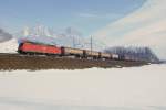 185 138-5 nhert sich am 16.2.10 Steinen.