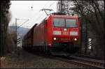 185 019 (9180 6185 019-9 D-DB) bringt einen leeren Fals-Zug in Richtung Hagen.