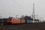 185 384 zog am 24.03.2010 einen Containerzug durch Ahlten