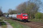 185 340-7 mit einem Autozug am 17.04.2010 durch Ahlten -> Lehrte