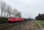185 210-2 + 185 276-3 mit einem Kesselzug auf der Fahrt gen Misburg (Ahlten 08.04.10) 