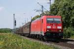 185 354-8 mit einem Schiebewandwagenzug in Bonn Oberkassel am 26.06.2010