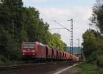 185 196-3 mit einem Gterzug Richtung Kln zwischen Bad Honnef und Rhndorf, 9.8.10