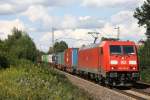 185 387 mit einem Gterzug in Hannover Limmer am 05.09.2010