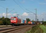 185 013-0 mit einem Containerzug gen Sden am Esig Elze 19.8.10