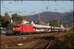 185 342 (9180 6185 342-3 D-DB) hat diesmal die Traktion des CSQ  AUDI-Express , Ingolstadt-Nord - Osnabrck Rbf, bernommen und konnte bei der Durchfahrt von Hohenlimburg abgelichtet werden.