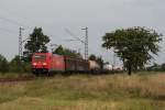 185 239-1 mit einem gemischten Gterzug in Wiesental am 04.08.2010
