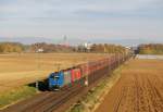 185 516 und 185 205 am 31.10.2010 unterwegs bei Straubing