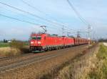 185 365 und 185 349 am 20.11.2010 unterwegs bei Marchtrenk 
