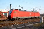 Am Mittwoch den 2.3.2011 durchfuhr die 185 145-0 Rheydt Hbf mit einem Autoleerzug.