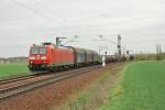 Br 185 010-6 mit Mischer-Gz nach Leipzig Engelsdorf in Zeithain, 08/04/2010.