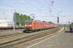 Ein Lokzug mit 185 010,151 xxx, 152xxx, 155 202, 152 005 und 152 089 im Neuwieder HBF am 13.4.11