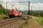 185 369-6 fuhr mit einem Lokzug durch Unkel. 11.06.11